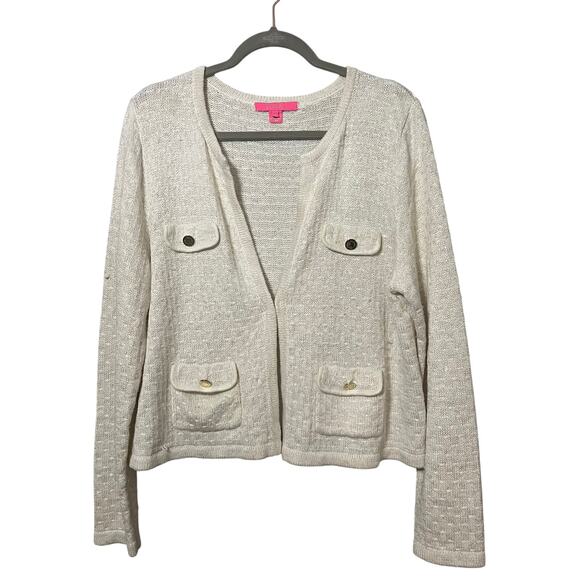 Lily Pulitzer Cream Cardigan Size XL - Picture 1 of 6